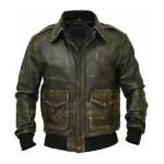 A2 USAAF Air Force Distressed Brown Bomber Leather Jacket