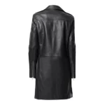 Womens Black Slim Fit Leather Coat