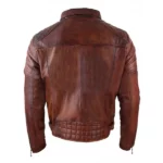 Brando Café Racer Washed distressed Brown Leather Jacket