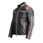 Vintage Biker Cafe Retro 3 Leather Jacket