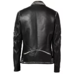 Mens Biker Black Studded Motorcycle Leather Jacket