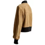Womens Brown Suede Bomber Jacket
