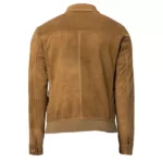 Men's Camel Brown Suede Leather Shirt Jacket