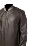 Classic Chocolate Brown Bomber Leather Jacket