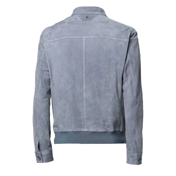 Men's Bomber Grey Suede Jacket