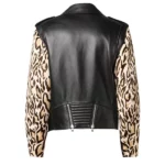 Leopard Sleeve With Studs Jacket