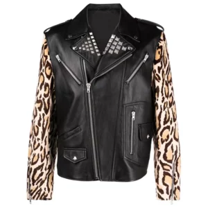 Leopard Biker Jacket