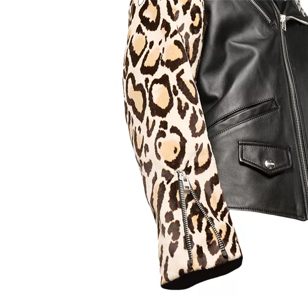 Men's Biker printed Leopard Jacket