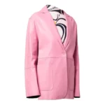Pink Women's Button Pocket Blazer
