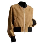 Womens Brown Classic Bomber Jacket